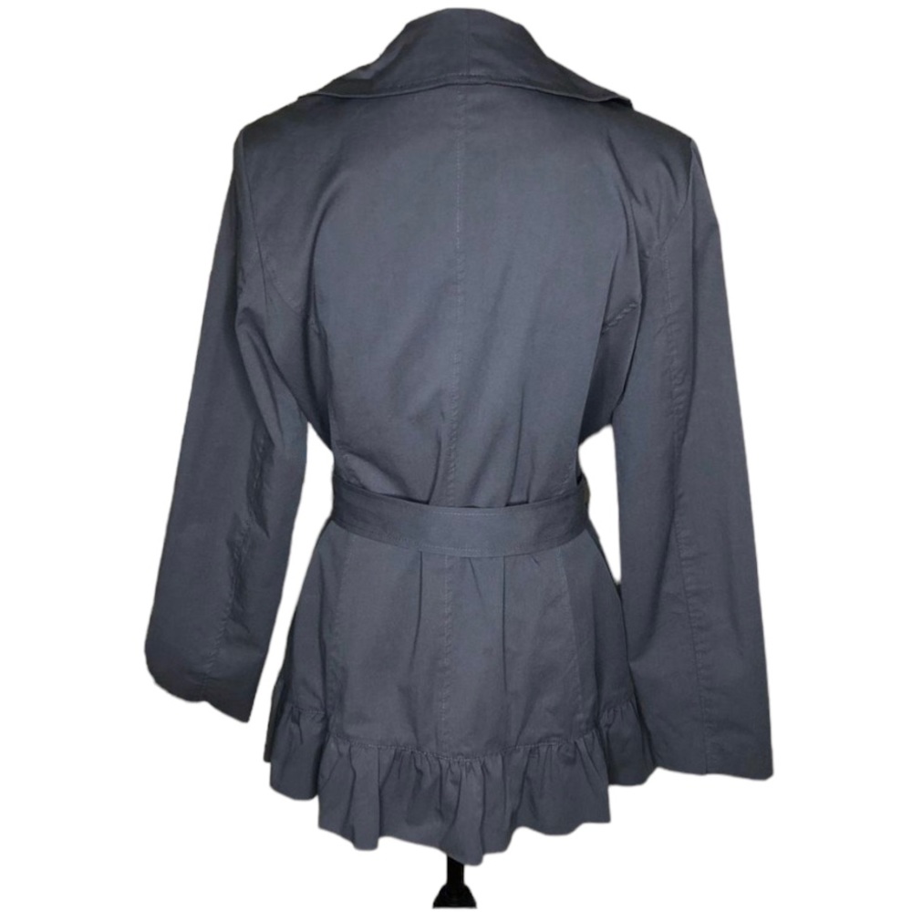 Sandro Charcoal Gray Ruffled Tie‎ Waist Jacket M - Picture 5 of 12